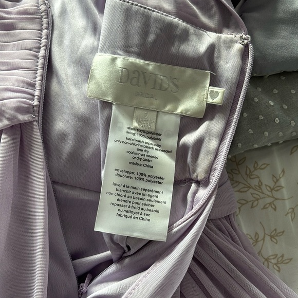 David’s Bridal Flutter Sleeve Crisscross Mesh Prom/Bridesmaid Dress - Picture 6 of 9